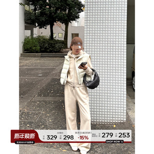 韩系羊绒桑蚕丝连帽卫衣拖地直筒卫裤 女2025新款 套装 YANGLE_冬季