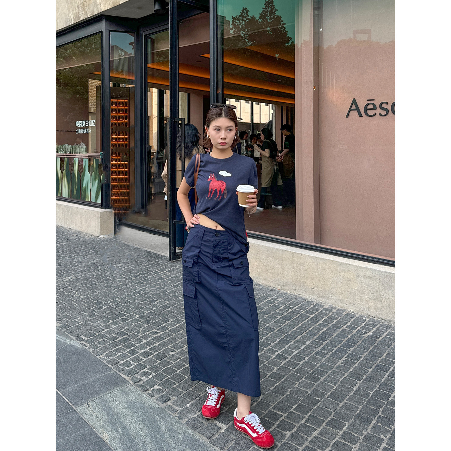 YANGLE_亚麻正肩短袖t恤女2025新款夏季复古宽松休闲小马印花体恤,女装/女士精品,T恤,淘宝优惠券,粉丝福利购,淘宝优惠卷