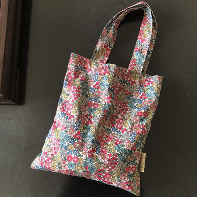 韩国ins风碎花手提包柔软棉布袋