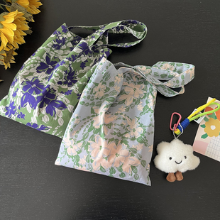 韩版ins碎花包轻便百搭精梳棉小拎包迷你薄款手提包出街遛弯小包