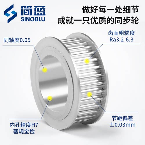 同步轮5M同步带轮8M 3M皮带轮20齿铝H钢30齿XL T5 S3M S5M定做S8M