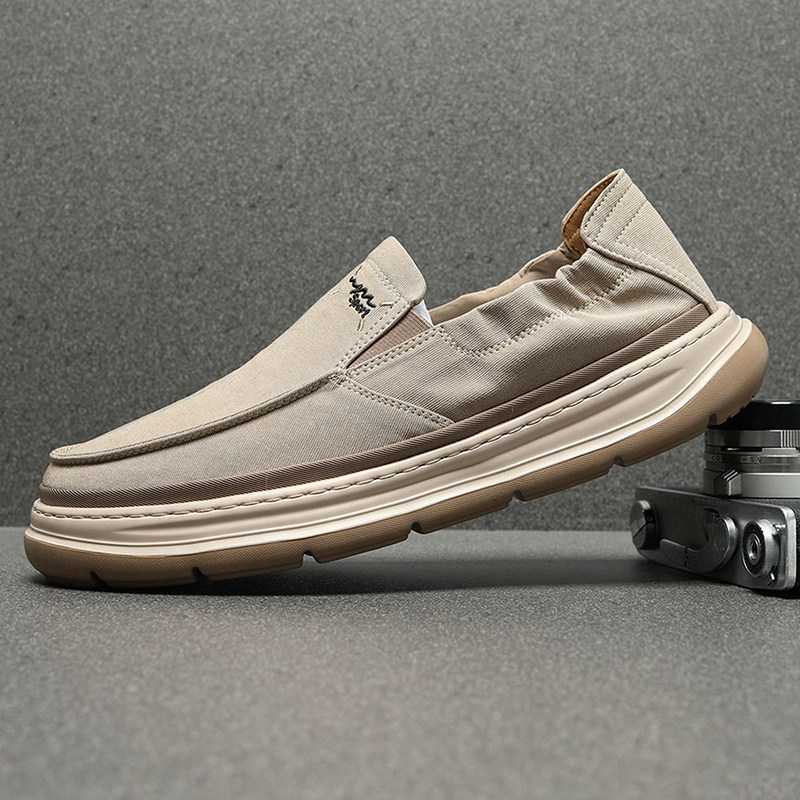 芸棉绣男士2026春夏季新款布鞋时尚舒适透气简约一脚蹬软底休闲鞋