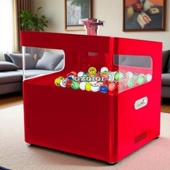 红色台式 电子宾果机摇奖机吹球机75球双色彩球抽奖摇球机电动现货