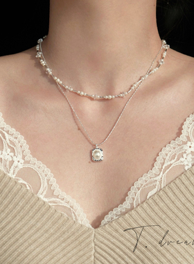 nicedream法式复古叠戴珍珠项链