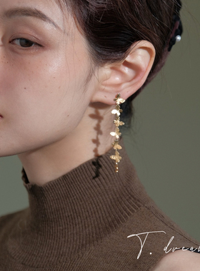 《蝴蝶岛》金磨砂蝴蝶流苏耳环女小众设计高级感耳饰耳钉2025新款