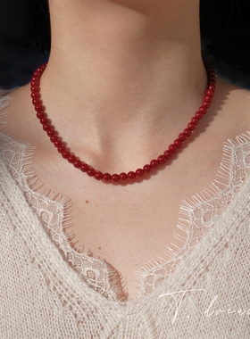 nicedream高品相思红珠豆豆项链