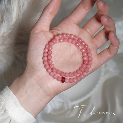 nicedream原创糯粉玛瑙双层手串