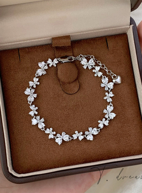 重工原创繁花蝴蝶满锆手链