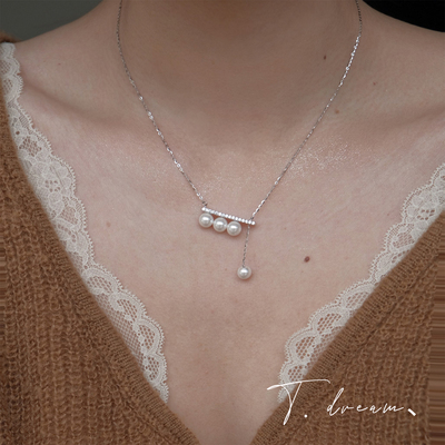 nicedream平衡木纯银流苏项链