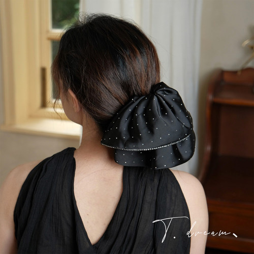 仲夏夜之梦法式双层闪钻马尾抓