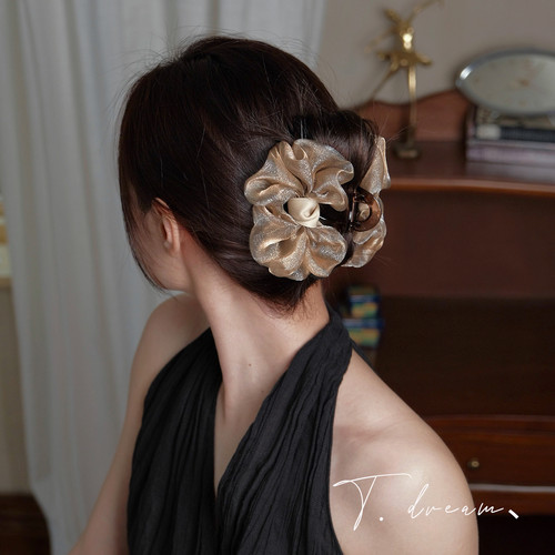 仲夏夜之梦棕咖鎏金蝴蝶结发抓