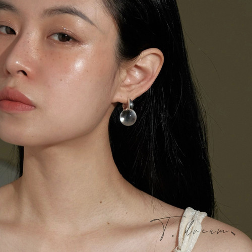 Nicedream法式高透玻璃珠耳环