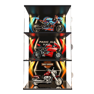 适用乐高赛道摩托42036杜卡迪42107哈雷10269亚克力展示盒防尘罩