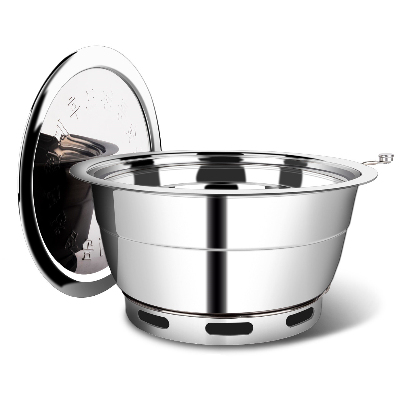 韩式碳烤炉商用炭火烤肉炉镶嵌式圆形烧烤炉自助炭烤炉加厚炭烤i.