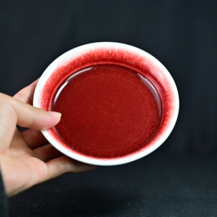 景德镇陶瓷郎红杯垫郎红隔热防烫垫纯手工郎红茶托茶盘茶具配件