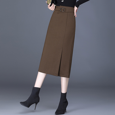 通勤包臀裙显瘦半身裙开叉职业裙