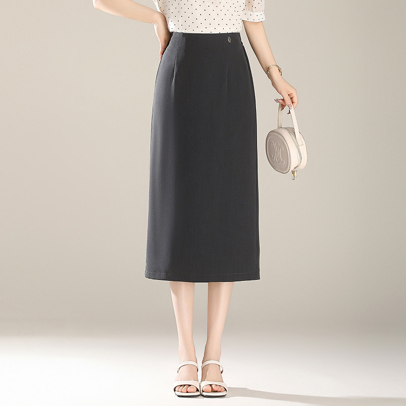 中长款通勤时尚直筒裙女夏季2026新款高腰显瘦半身裙西装裙一步裙