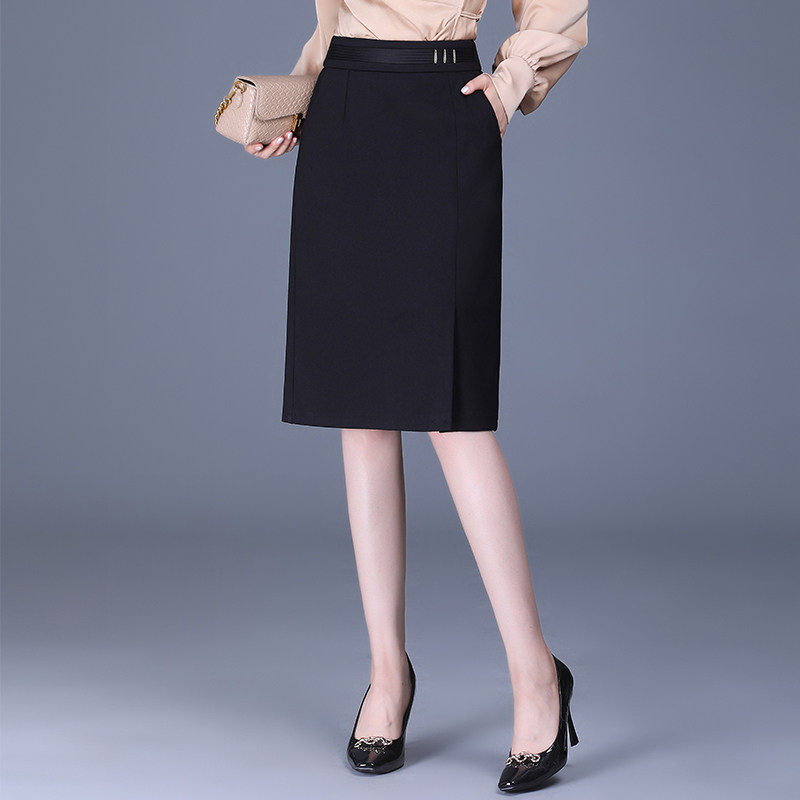 2026春季新款通勤职业半身裙女黑色包臀一步裙显瘦简约西装裙中裙
