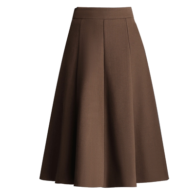 毛呢半身裙女秋冬2025高腰八片裙中长款A字裙大摆裙垂感厚款裙子