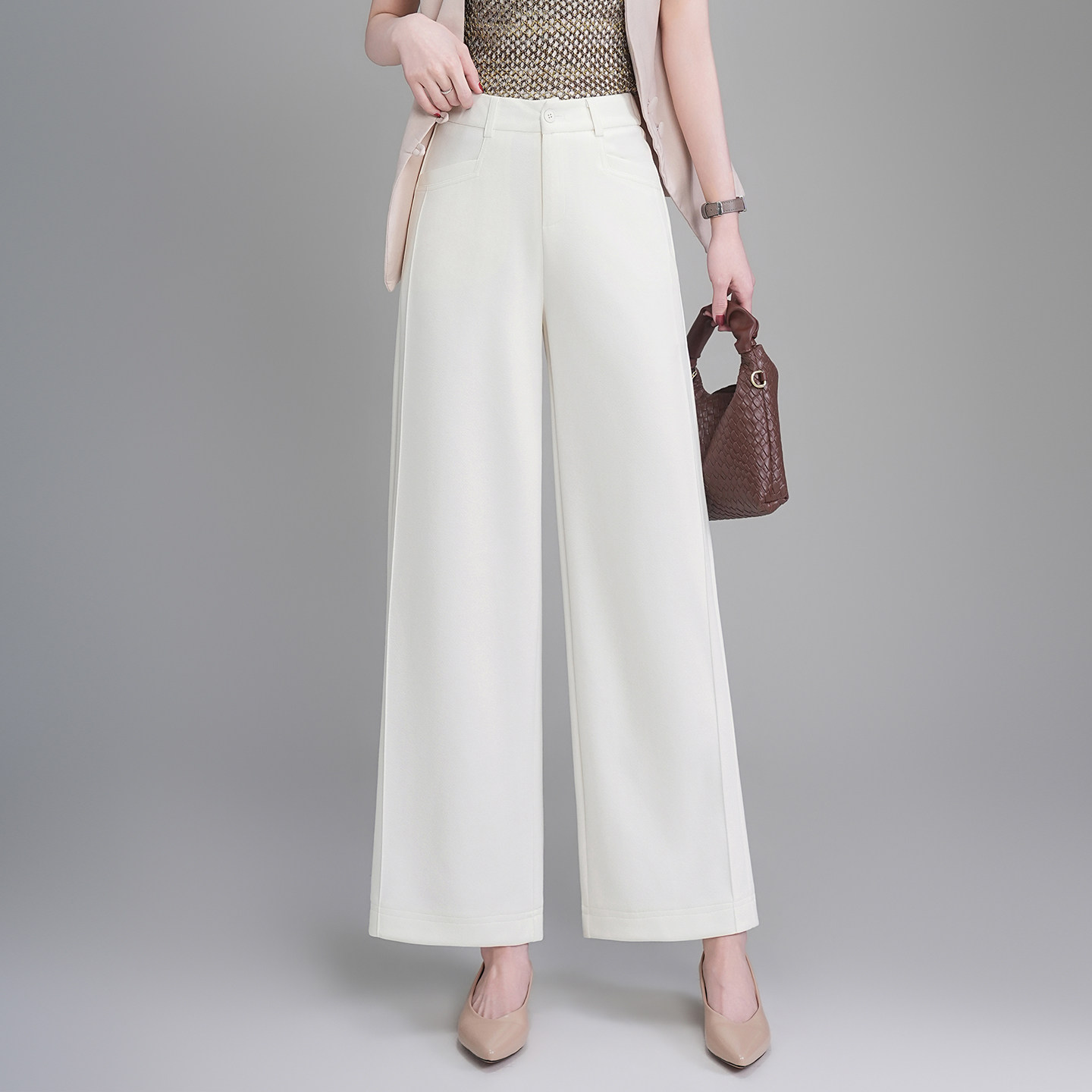 2026春季新款气质通勤休闲西装裤九分阔腿裤女高腰显瘦宽松直筒裤,女装/女士精品,休闲裤,淘宝优惠券,粉丝福利购,淘宝优惠卷