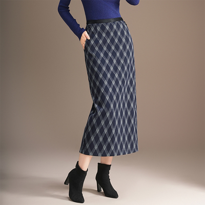 复古格子裙女一步裙半身裙