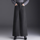 女秋冬2025新款 高腰垂感通勤宽松长裤 气质大脚裤 毛呢阔腿裤 休闲裤