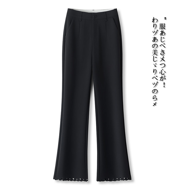 黑色通勤微喇西装裤女春季2026新款高腰显瘦百搭小个子休闲喇叭裤