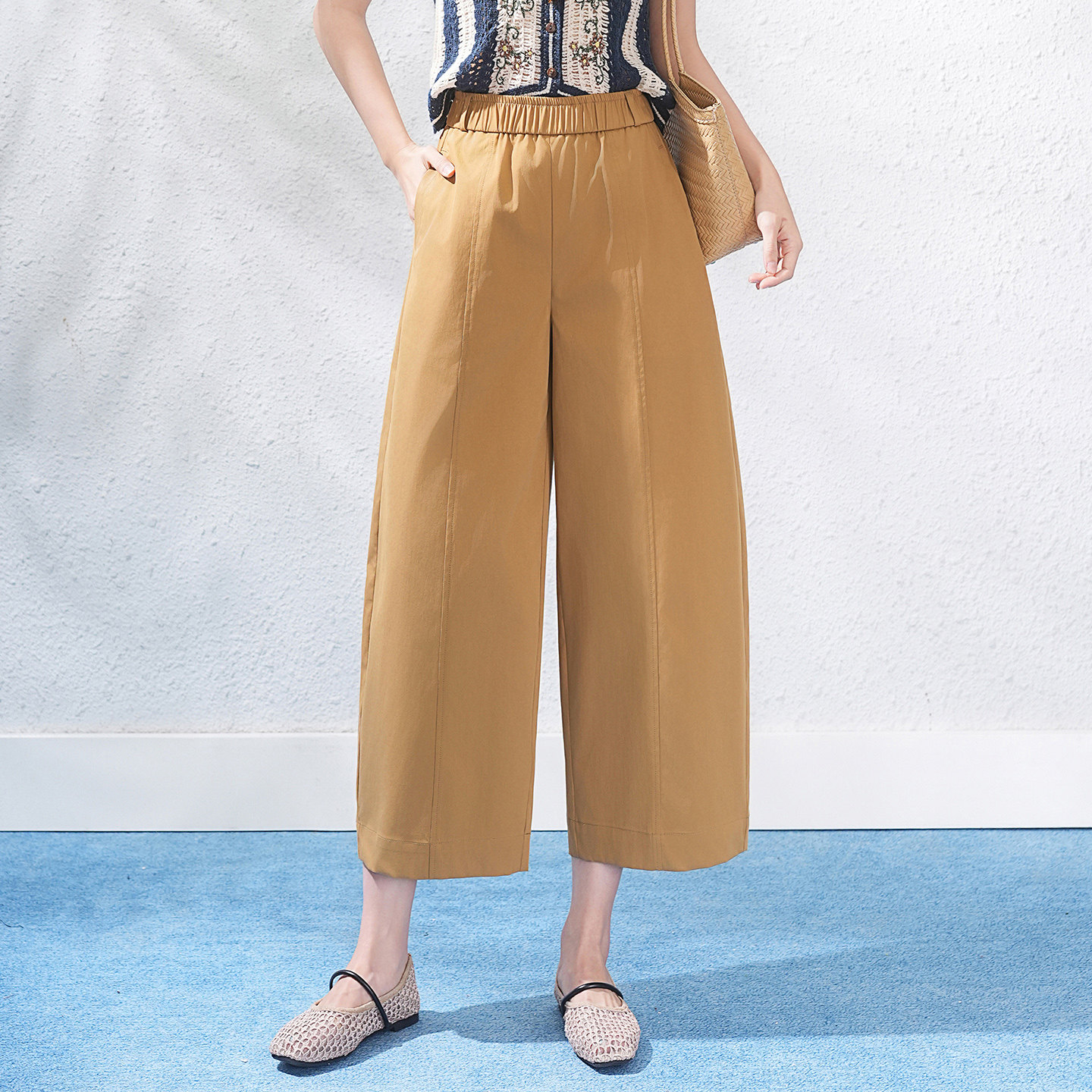 气质慵懒风高腰阔腿裤女2026春夏九分裤宽松显瘦百搭休闲裤小个子