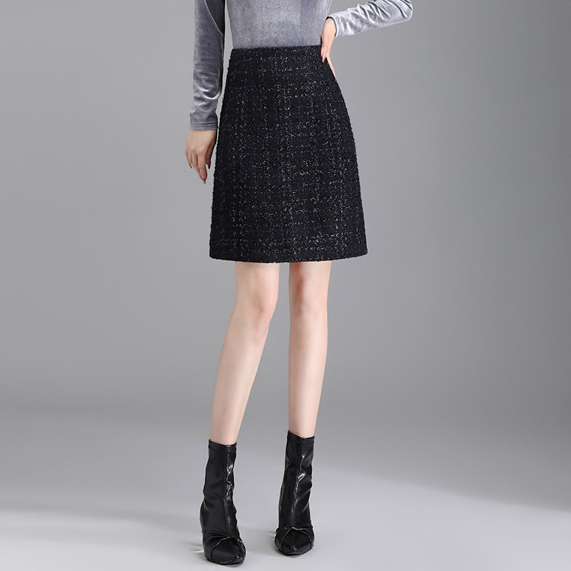 粗花呢小香风短裙女新款秋冬高腰显瘦包臀半身裙百搭一步裙子,女装/女士精品,半身裙,淘宝优惠券,粉丝福利购,淘宝优惠卷