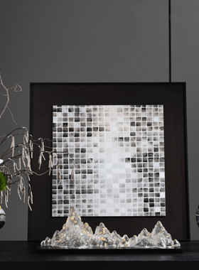 罗曼提新中式样板间花艺玉壁平安扣饰品摆件客厅电视玄关摆放组合