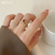 锆石双层小众开口食指戒 个性 法式 复古宫廷猫眼石传戒指女轻奢时尚
