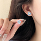 棉条虫山茶花小巧耳钉女2025年新款 少女洋气清新甜美百搭复古耳饰