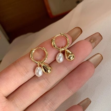 水滴显脸小时尚耳环女圈圈圆脸适合的耳饰高级感轻奢大气独特耳钉