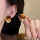 美拉德咖色耳环女一款 两戴2025新款 高级感气质耳圈耳饰巨好看耳钉