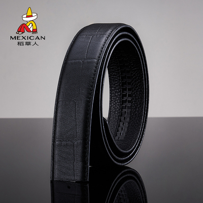 稻草人鳄鱼纹纯牛皮带