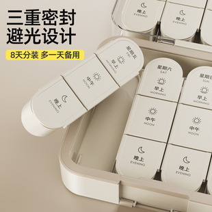 一周七天药盒便携分装小药品盒一日三餐吃药老人提醒盒随身分药器