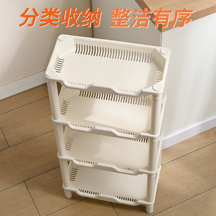 厨房置物架多功能落地放菜收纳篮家用果蔬菜篮子多层抗压菜篮架