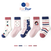 「秋冬款 」女童袜子纯棉A类儿童春秋天无骨中筒厚宝宝抗菌秋冬