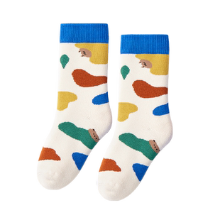 「秋冬毛圈袜」儿童亲子袜子宝宝潮男女童无骨款冬季袜筒加绒加厚