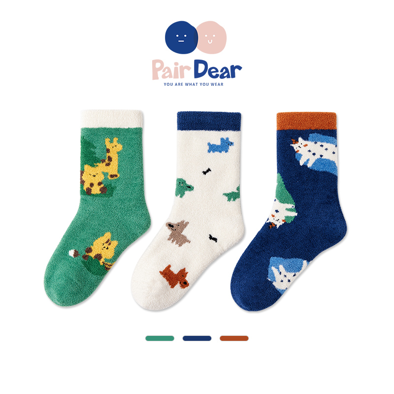 「森林秘境」柔软珊瑚绒厚袜子