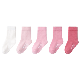 「100%棉」韩系女童袜子秋冬纯色儿童全棉A类冬天无骨抗菌防螨厚