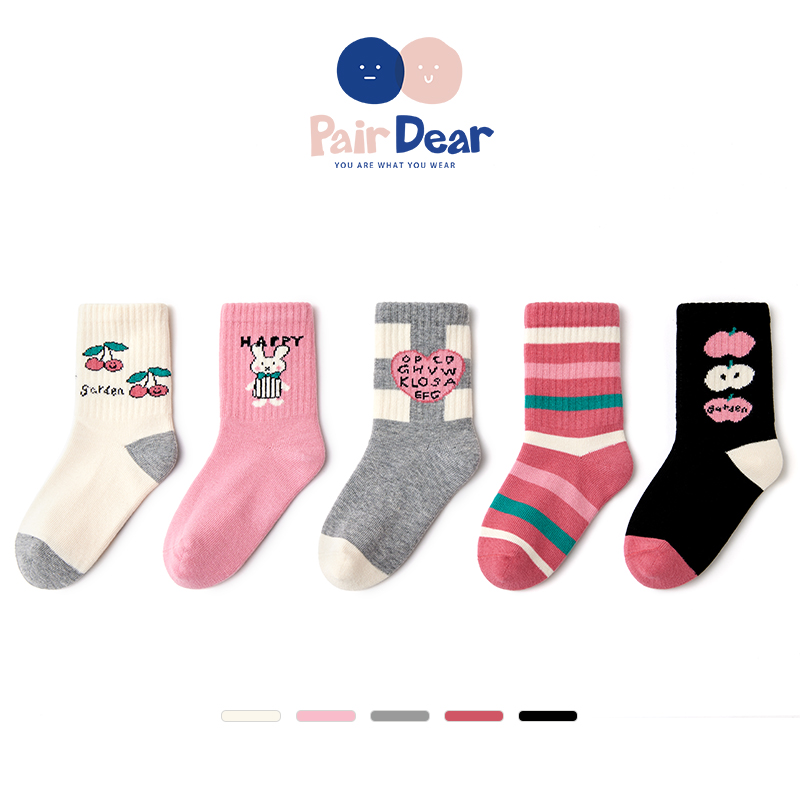 「黑醋料理」秋冬无骨女童厚袜子