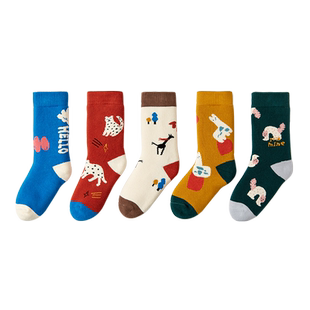 「秋冬毛圈袜」儿童加厚袜子男女童宝宝冬款无骨加绒冬季加长袜筒