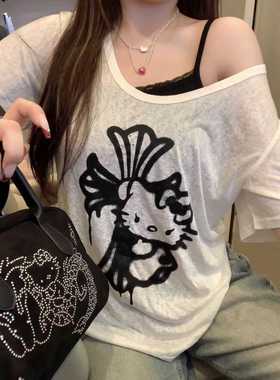 Dar1ng蝴蝶结蕾丝吊带背心内搭夏季纯欲打底短款上衣