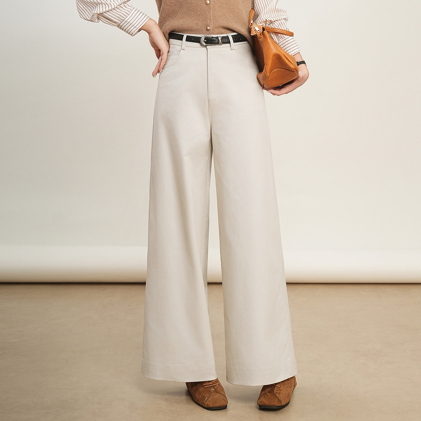 高腰显瘦垂感休闲裤女2025秋季新款宽松百搭阔腿裤直筒拖地长裤子