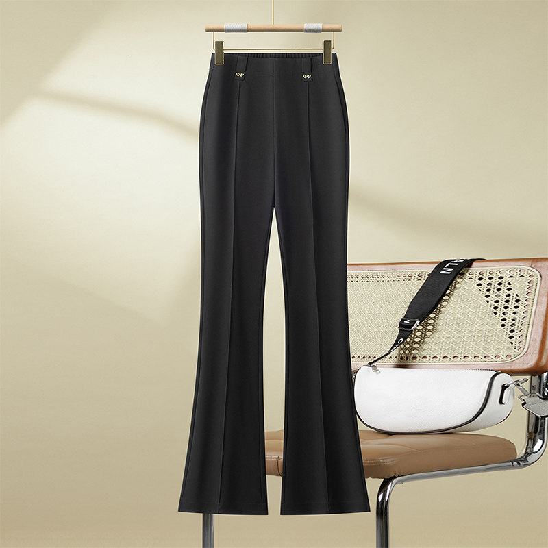 黑色微喇裤女2025春秋新款高腰显瘦职业西裤休闲喇叭裤子西装裤