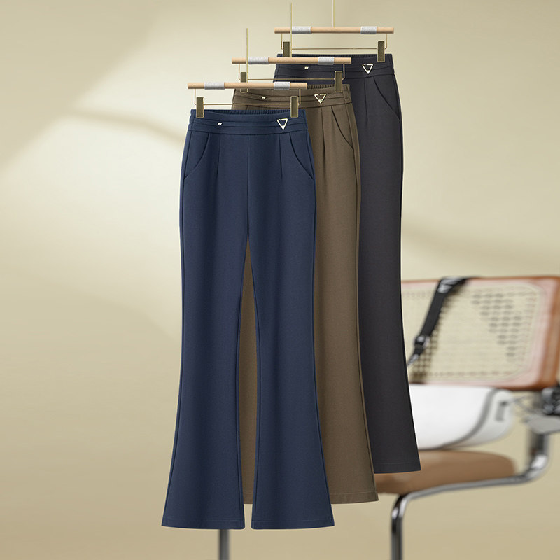 高级感休闲微喇西装裤女2025秋季新款高腰显瘦修身气质百搭马蹄裤
