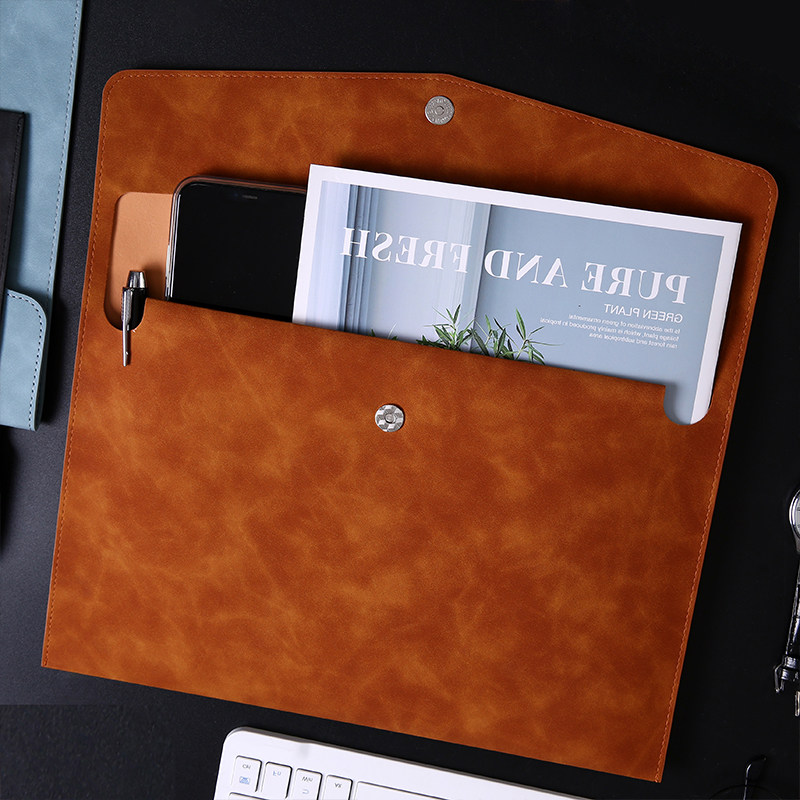 A4皮质文件袋销售文件夹公文袋档案袋男款车载文件家用证件文件包
