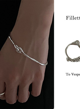 清仓价 部分现 To Vesper韩国小众品牌Fillette 双面扭绳缠绕戒指