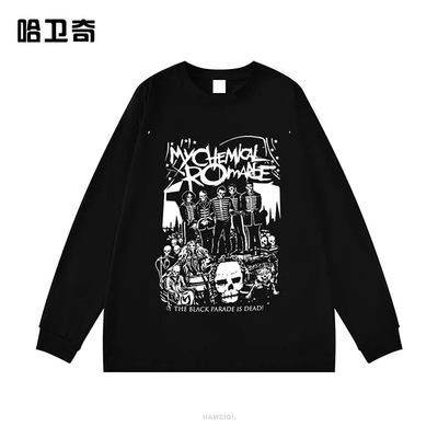 Rock Band My Chemical Romance Washed T Shirts The Black Para